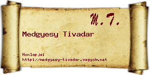 Medgyesy Tivadar névjegykártya